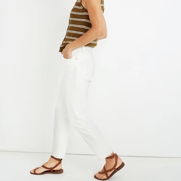 Madewell The High-Rise Slim Boyjean in Tile White size 24 - Picture 1 of 8